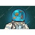 Астронавт с аквариумом в голове - Сток