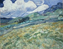 Пшеничное поле на фоне гор (Wheat Field with Mountains in the Background), 1890 - Гог, Винсент ван