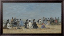 Трувиль, сцена на пляже, 1874 - Буден, Эжен