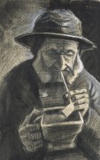 Рыбак в зюйдвестке с трубкой и угольной коробкой  (Fisherman with Souwester, Pipe and Coal Pan), 1883 - Гог, Винсент ван