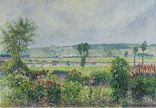 Долина у Сены возле дамбы, сад Октава Мирбо, 1892 - Писсарро, Камиль