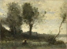 Пейзаж со сборщицей хвороста - Коро, Жан-Батист Камиль
