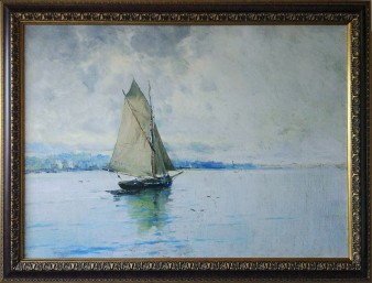 Морской пейзаж с лодкой. Элисио Мейфрен.