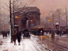 Триумфальная арка в Париже, зима - Кортес, Эдуард