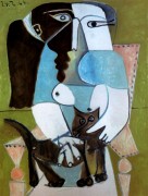 Сидящая женщина с кошкой, 1964 - Пикассо, Пабло