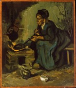 Крестьянка готовит у камина (Peasant Woman Cooking by a Fireplace), 1885 - Гог, Винсент ван