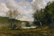 Пейзаж с березой, Виль-д'Авре - Коро, Жан-Батист Камиль