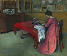 Женщина в комнате в красном халате - Манген, Анри