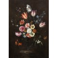 Розы, тюльпаны, ирисы и другие цветы в стеклянной вазе - Брейгель, Ян (младший)