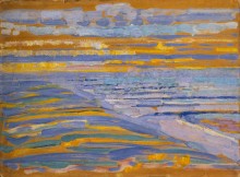 Вид с дюны на пляж и пирс - Мондриан, Пит
