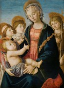 Мадонна с Младенцем, Иоанном Крестителем и ангелами - Боттичелли, Сандро
