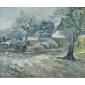 Ферма в Монтфоко, снег,  1874 - Писсарро, Камиль