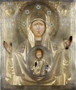 Икона Б.М. Знамение (Палех) (XIX век)
