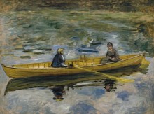Клод Моне и мадам Анрио в лодке, 1880 - Ренуар, Пьер Огюст