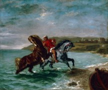 Лошади, выходящие из воды - Делакруа, Эжен 