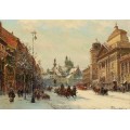 Вид Варшавы зимой - Хмелинский, Владислав