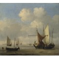 Лодки на мели вовремя штиля - Велде, Виллем ван де (Младший)