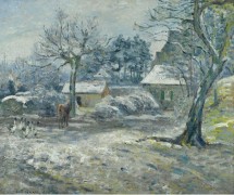 Ферма в Монтфоко, снег,  1874 - Писсарро, Камиль