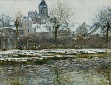 Церковь в Ветёле, снег, 1878-1879 - Моне, Клод