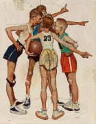 Роквелл Норман=Баскетбол=мальчики спорт иллюстрация K - Роквелл, Норман