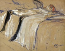 Женщина, лежащая на кровати - Тулуз-Лотрек, Анри де