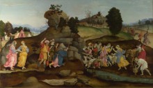 Моисей дает воду из скалы. Последователь Филиппино Липпи