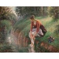 Молодая женщина моет ноги, 1895 - Писсарро, Камиль