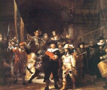 Выступление стрелковой роты капитана Франса Баннинга Кока и лейтенанта Виллема ван Рёйтенбюрга, 1642 - Рембрандт, Харменс ван Рейн