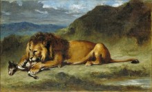 Лев, пожирающий козленка - Делакруа, Эжен 