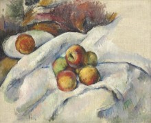 Натюрморт с яблоками на скатерти - Сезанн, Поль