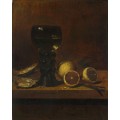 Натюрморт - кубок вина, устрицы и лимон - Велде, Ян ван де