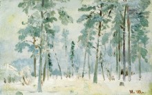 Лес в инее, 1890-е - Шишкин, Иван Иванович