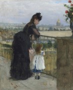 Женщина с ребенком на балконе - Моризо, Берта