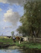 Рисунок с коровами на лугу - Шеревиц, Йохан Фредерик Корнелис