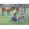 Крестьянки, пасущие коров, 1886 - Писсарро, Камиль
