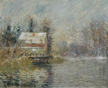 Дом у воды, снег, 1920 - Луазо, Гюстав