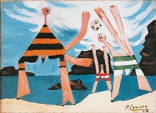 Купальщики, играющие в мяч на пляже - Пикассо, Пабло