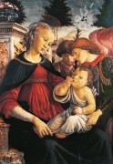 Мадонна с Младенцем и двумя ангелами - Боттичелли, Сандро
