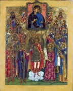 Архангел Михаил с собором святых и иконой Б.М. Толгской (ок.1800)