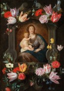 Мадонна с Младенцем в цветочном картуше - Брейгель, Ян (младший)