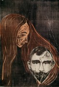 Голова мужчины в женских волосах - Мунк, Эдвард