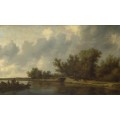 Пейзаж с рекой и  рыбаками - Рейсдал, Саломон ван