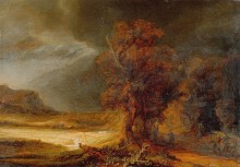 Пейзаж с добрым самаритянином - Рембрандт, Харменс ван Рейн