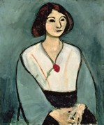 Женщина в зеленом с красной гвоздикой - Матисс, Анри