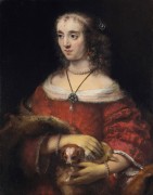Портрет дамы с собачкой - Рембрандт, Харменс ван Рейн