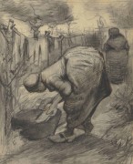 Женщина у лохани для стирки в саду (Woman by the Wash Tub in the Garden), 1885 - Гог, Винсент ван