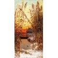 Зимний пейзаж с тростником - Клевер, Юлиус Сергиус