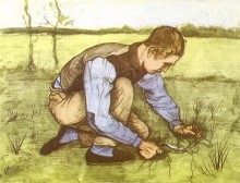 Мальчик, обрезающий траву серпом - Гог, Винсент ван