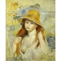 Девушка в соломенной шляпе - Ренуар, Пьер Огюст