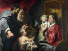 Мадонна с Младенцем со святым Иоанном Крестителем и его родителями - Йорданс, Якоб